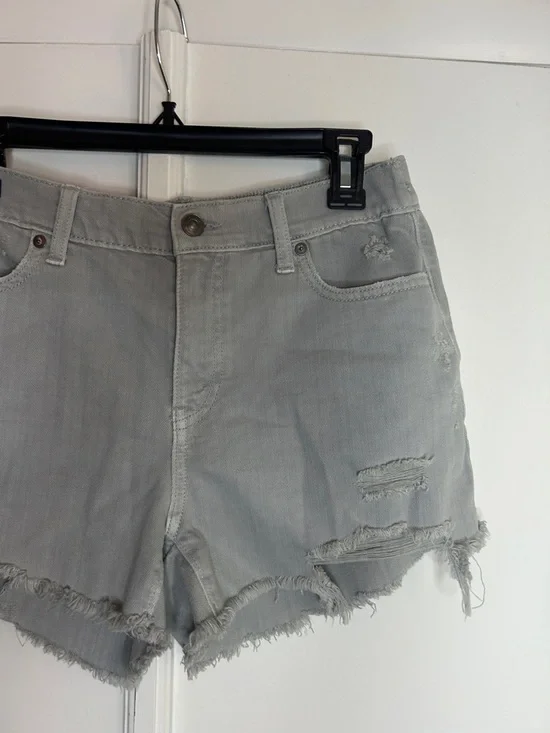 Aerie Distressed Grey Denim Shorts - Picture 4 of 8